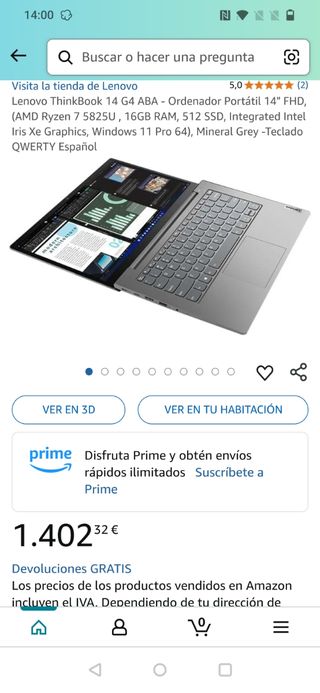LENOVO THINKBOOK 14 G4 ABA ESCUCHO OFERTAS 