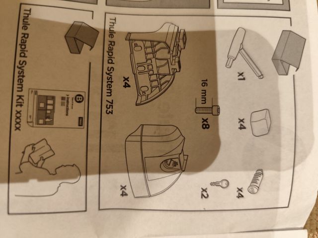 Thule Rapid System 753 paquete de 4 pies