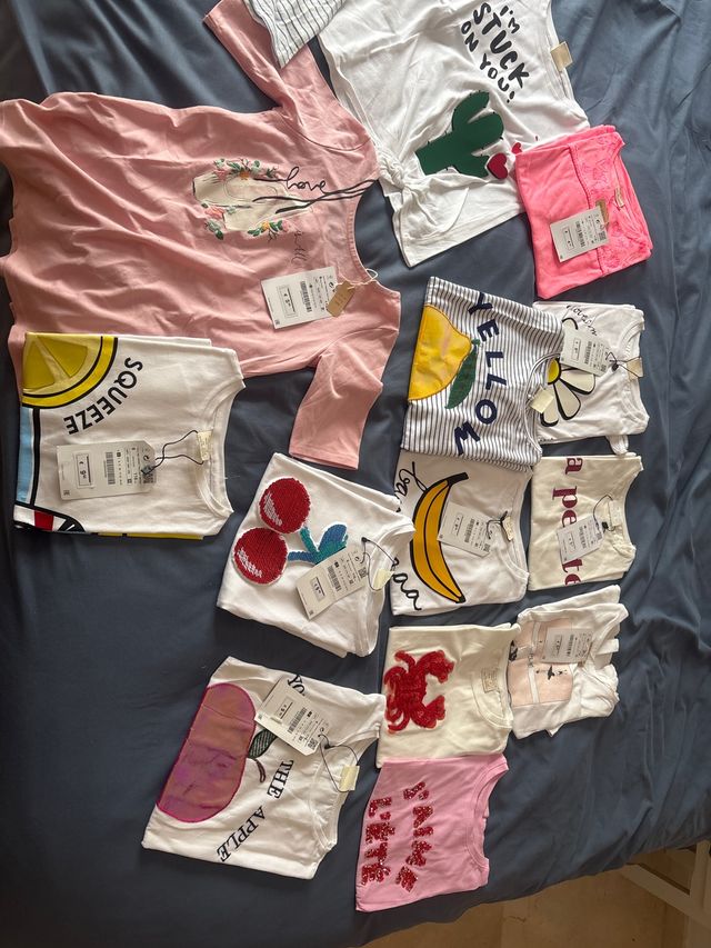 Lote camiseta niña manga corta ZARA ETIQUETA T6