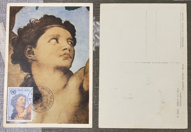 Cartolina Vaticano 1970 Michelangelo ONU #2 (FDC)