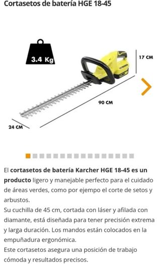 Cortasetos + aspirador Karcher 18v.