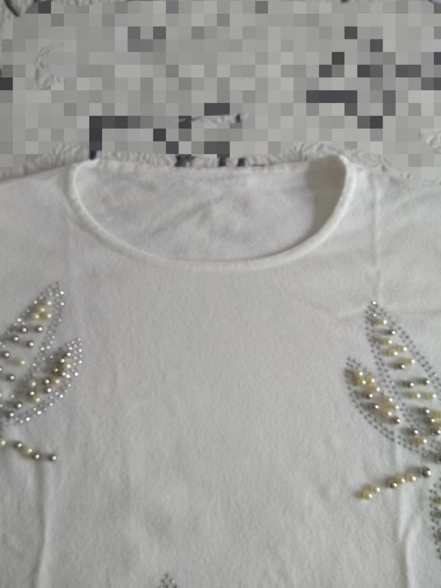 Jersey mariposas de perlas plateadas