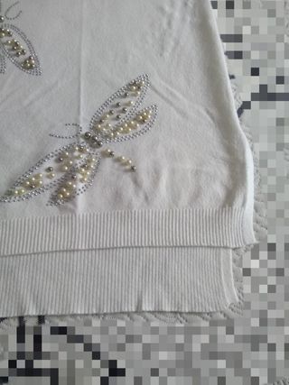 Jersey de perlas plateadas