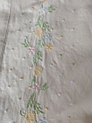 Vintage lenzuola matrimoniali lino ricam