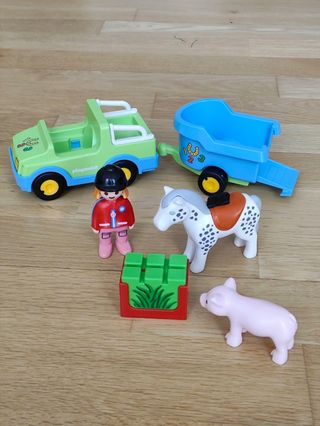 PLAYMOBIL 123 COCHE CON REMOLQUE