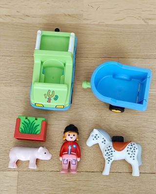 PLAYMOBIL 123 COCHE CON REMOLQUE