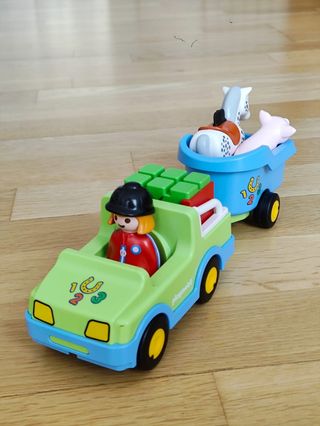 PLAYMOBIL 123 COCHE CON REMOLQUE