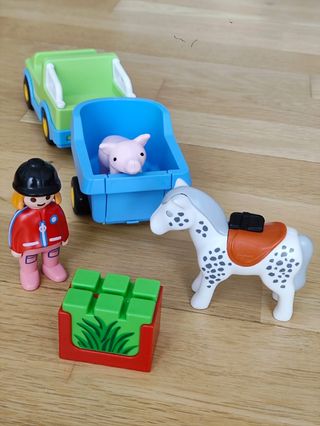 PLAYMOBIL 123 COCHE CON REMOLQUE