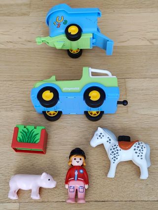 PLAYMOBIL 123 COCHE CON REMOLQUE