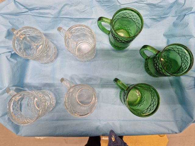 Lote de Jarritas de cerveza de Cristal labrado