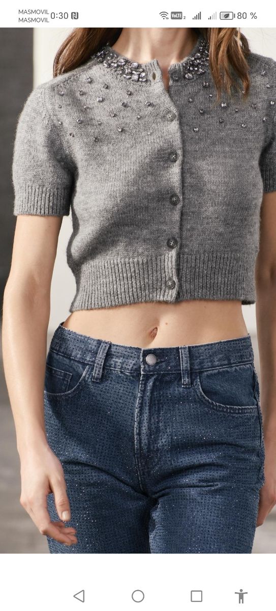 Jeans ZW Collection Bootcut Tiro Alto Brillos