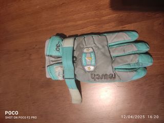 Guantes piel Reusch T-L turquesa y gris