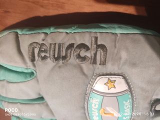 Guantes piel Reusch T-L turquesa y gris