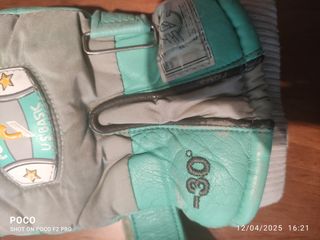 Guantes piel Reusch T-L turquesa y gris