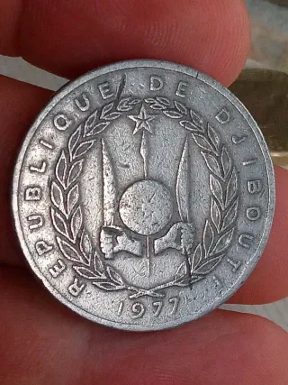 Dijbouti 5 francos 1977 moneda