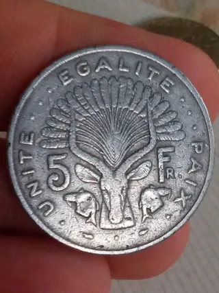 Dijbouti 5 francos 1977 moneda