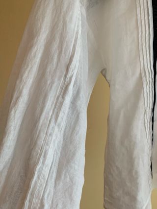 Camisa blanca Zara. Algodón y Lino. Talla S