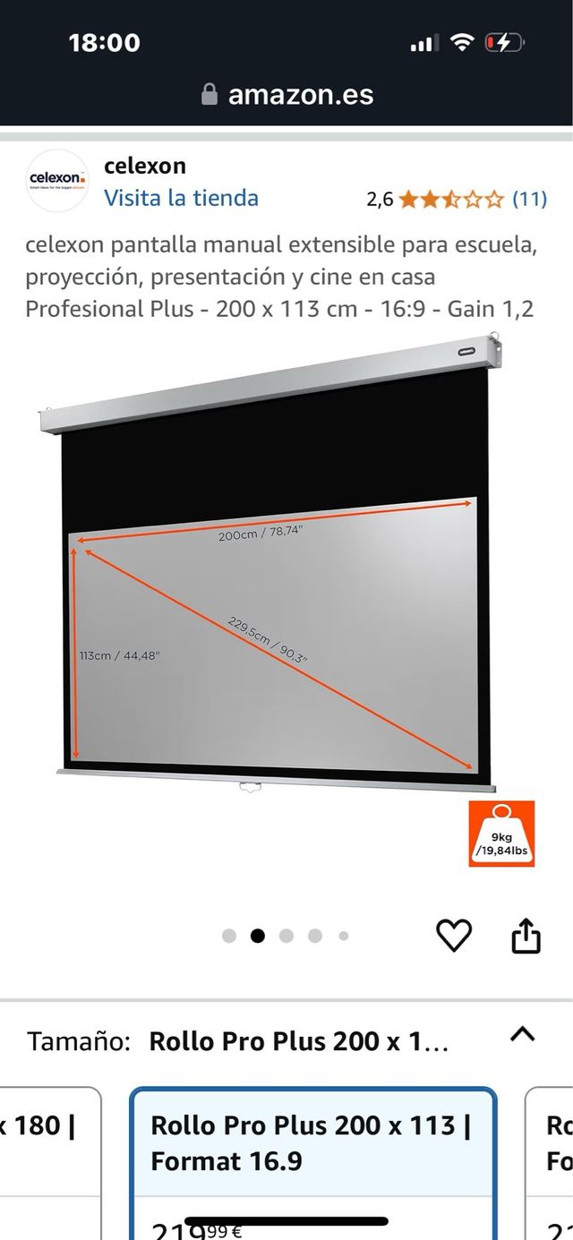 Pantalla proyector celexon