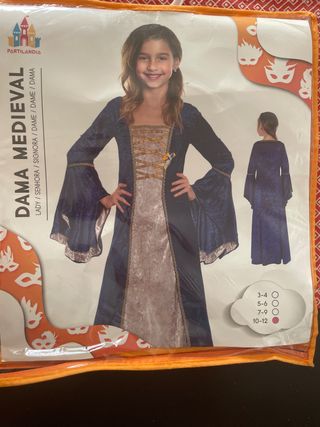 Disfraz dama medieval niña 10 años