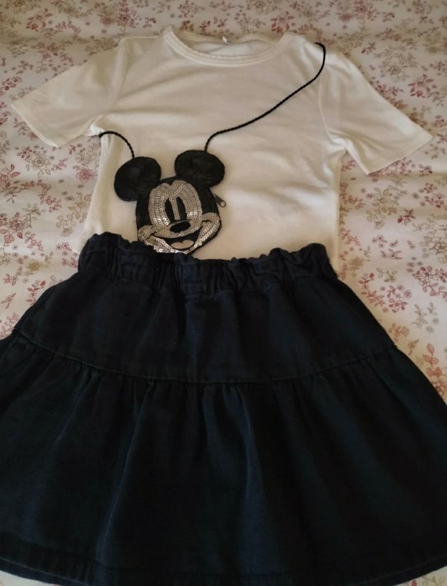 Conjunto minifalda y camiseta niña