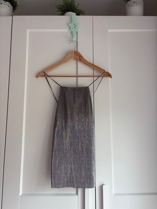 blusa plateada stradivarius