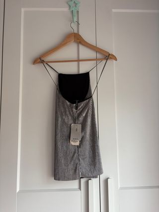 blusa plateada stradivarius