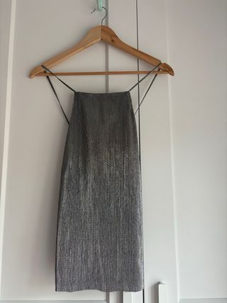 blusa plateada stradivarius