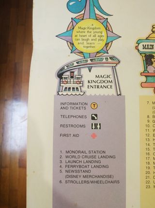 Mapa 1979. Guía Disney Magic Kingdom Parque Florid