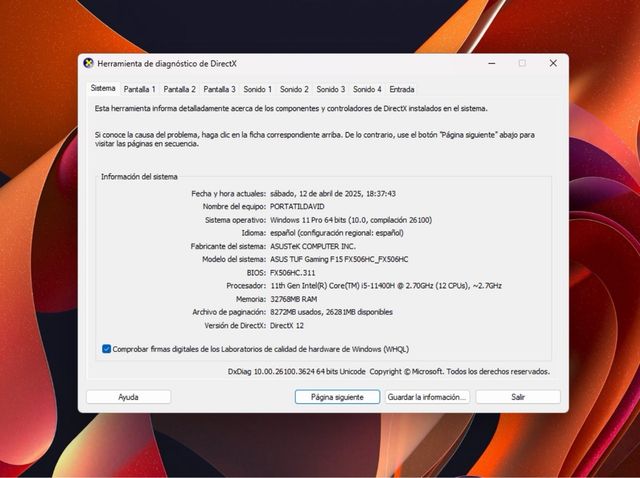 Portátil ASUS TUF F15