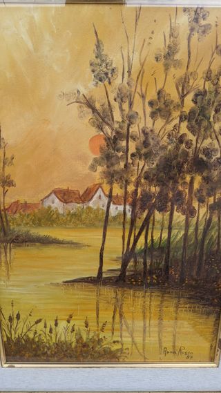 Quadro Paesaggio Anna Russo 1987 Olio su Tela
