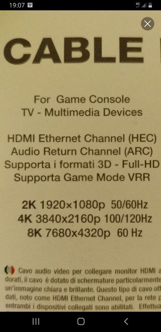 CABLE HDMI 2.1 8K 2 METROS