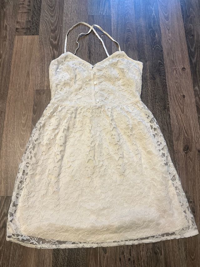 Vestido Stradivarius mujer blanco rojo talla S