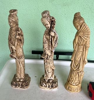 LOTE 3 FIGURAS ORIENTALES RESINA