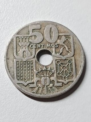Moneda de 50 céntimos año 1949