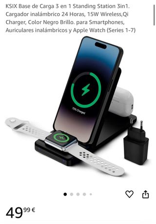 base de carga para iphone KSIX 3 en 1