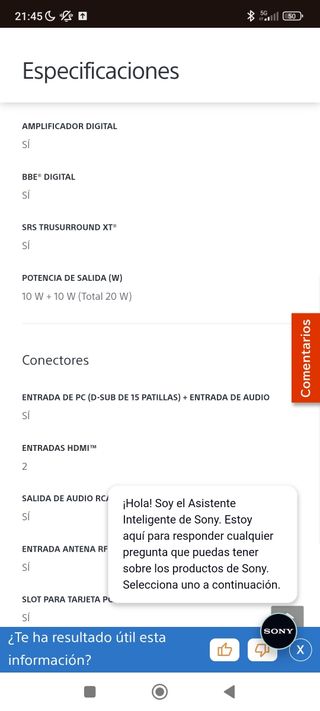 TV Sony KDL-32S2530 LCD 32"