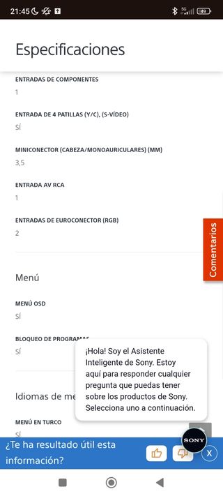 TV Sony KDL-32S2530 LCD 32"