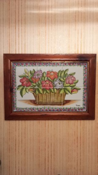 Mosaico de azulejos enmarcados 