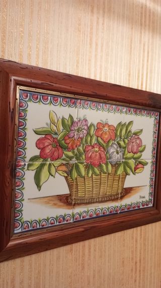 Mosaico de azulejos enmarcados 