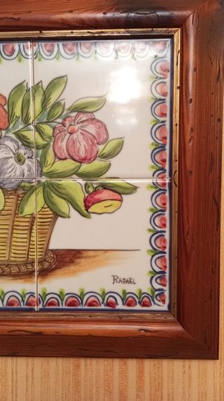 Mosaico de azulejos enmarcados 