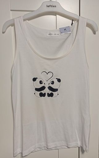 Top “Panda Love” personalizado a mano