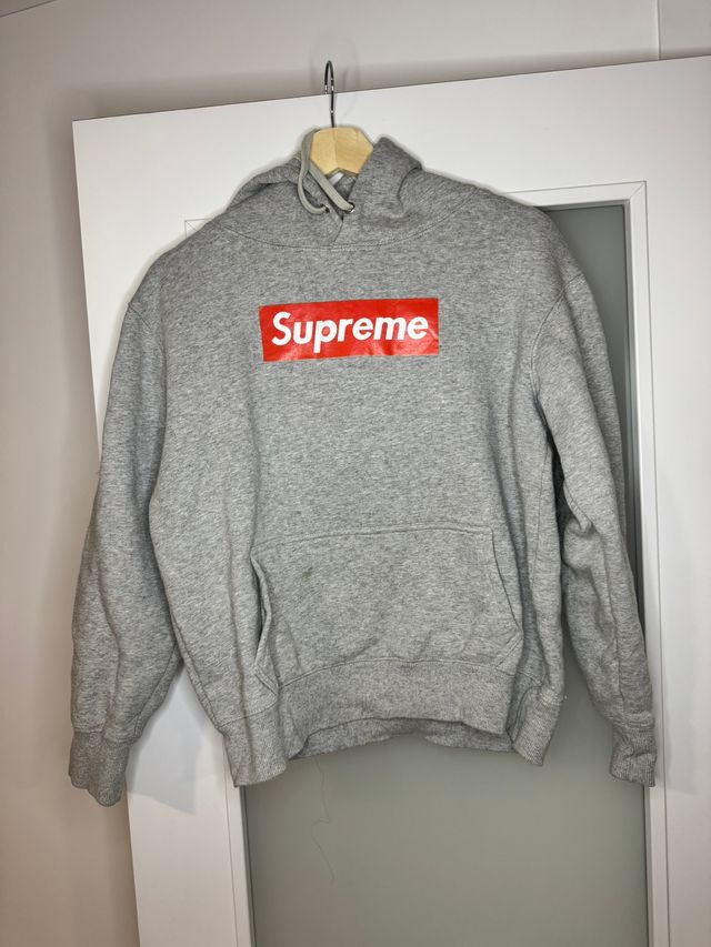 Sudadera Supreme Box Logo Gris Talla M