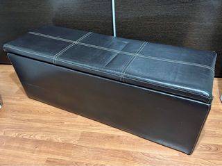 Banco de almacenaje con asiento de madera con rued