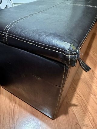 Banco de almacenaje con asiento de madera con rued