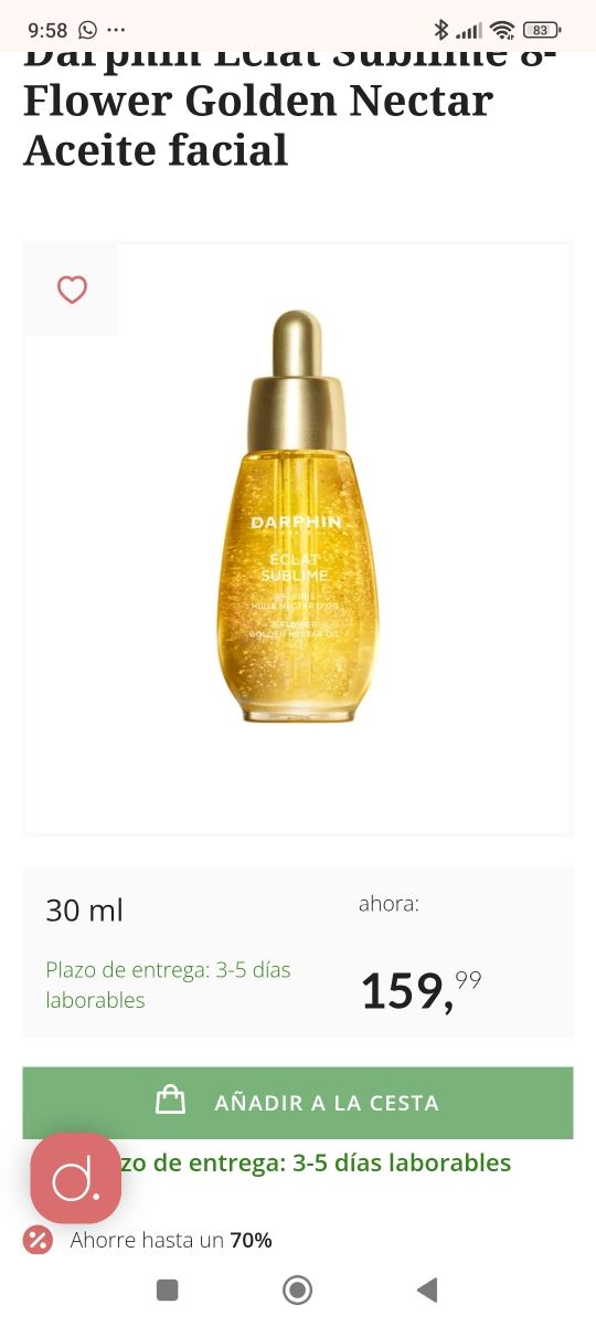 Serum facial alta cosmética