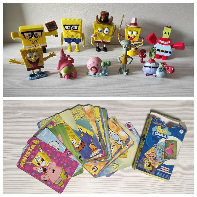 Figuras y cartas de colección de Bob Esponja