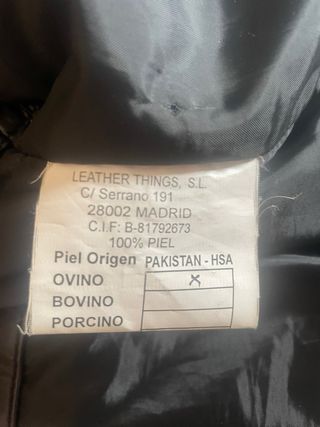 Cazadora piel negra 56