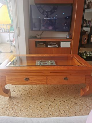 Mesa salón abatible maciza