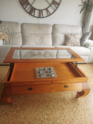 Mesa salón abatible maciza