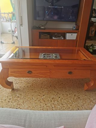 Mesa salón abatible maciza